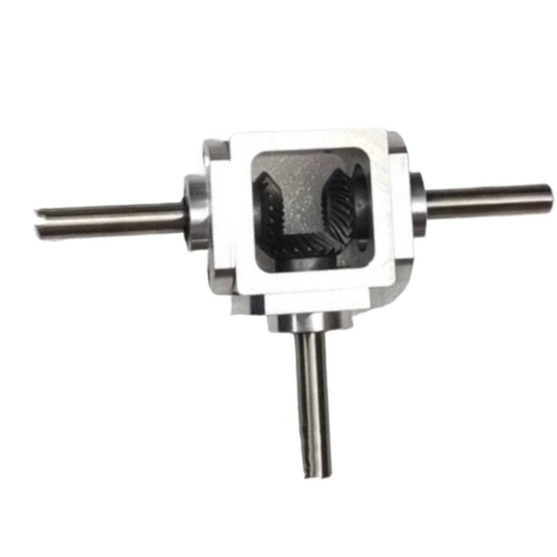 Mechanical Steering 1pcs 90 Degree Small Reversing Gearbox 1:1 Reduction Gearbox 8mm Double Output Shaft Spiral Bevel Gear Cross Commutator Direction Transmission