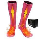 QILOVE Rechargeable Heated Socks for Women - 4000mah Electric Winter Warm Foot Warmer Socks Up to...