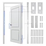 46' Jamb Repair Kit For Interior Doors,Door Armor,Frame & Hinges Door Lock Security,Anti Door Kick In Heavy Duty Striker Plate Kit For Any Interior Door Jamb Door Frame (White)Ultimate Door Protection
