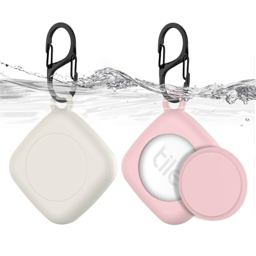 [2 unidades] Soporte para Tile Mate (2022), MOWYEOK Silicona GPS Tracker Soporte oculto impermeable con llavero, adecuado para llaves, cartera, equipa...