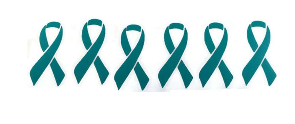 Teal Awareness Ribbon Decals Set - 10pc