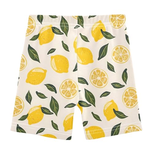 Cartoon Cute Lemon Paint Girls Shorts Elastic Waist Sports Shorts Girls Leggings Pants for 4-10 Years2