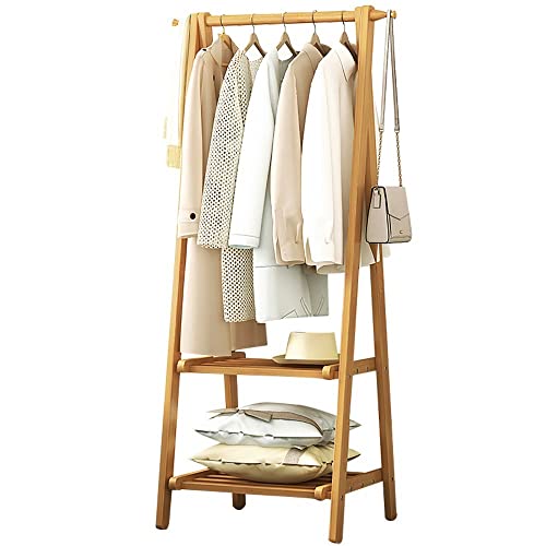 Porte-manteau en bois robuste premium, vestiaire autoportant luxe
