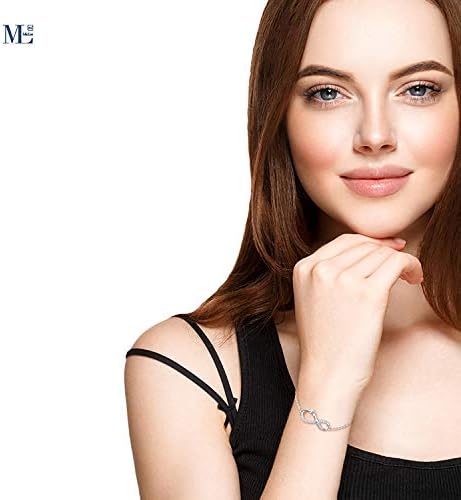 MicLee Woman's girl's Bracelet, 925 Sterling Silver bracelet, Rose flower and infinity symbol bracelet, with mini hollow star - Image 5
