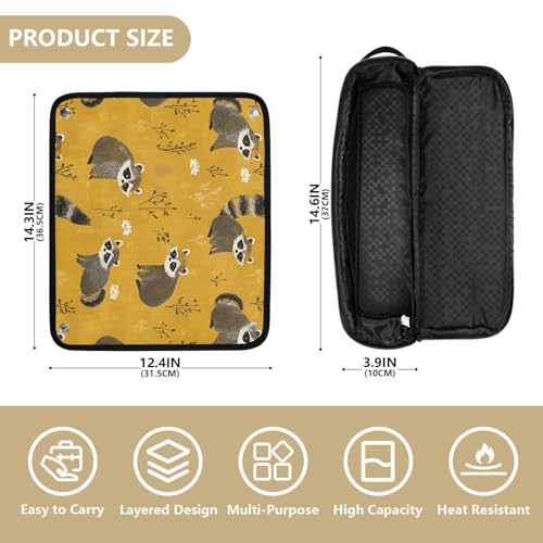 Cute Animals organizador y estera resistente al calor 2 en 1 para herramientas de cabello amarillo miniatura 4