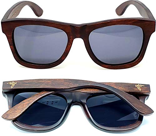 Image of Wood Sunglasses | Polarized | Vintage Wooden Frame | 100% UVA /UVB Protection | Bamboo Case | Men Women