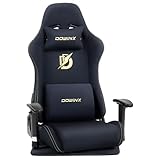 Dowinx ゲーミング座椅子 ファブリック ゲーミングチェア 通気性 肘掛 360度回転 チェア 3Dアーム 振動機能 ランバーサポート 腰が痛くならない 疲れない 人間工学 PCチェア ゲーム おしゃれ 在宅 ブラック LS-66D76A-01