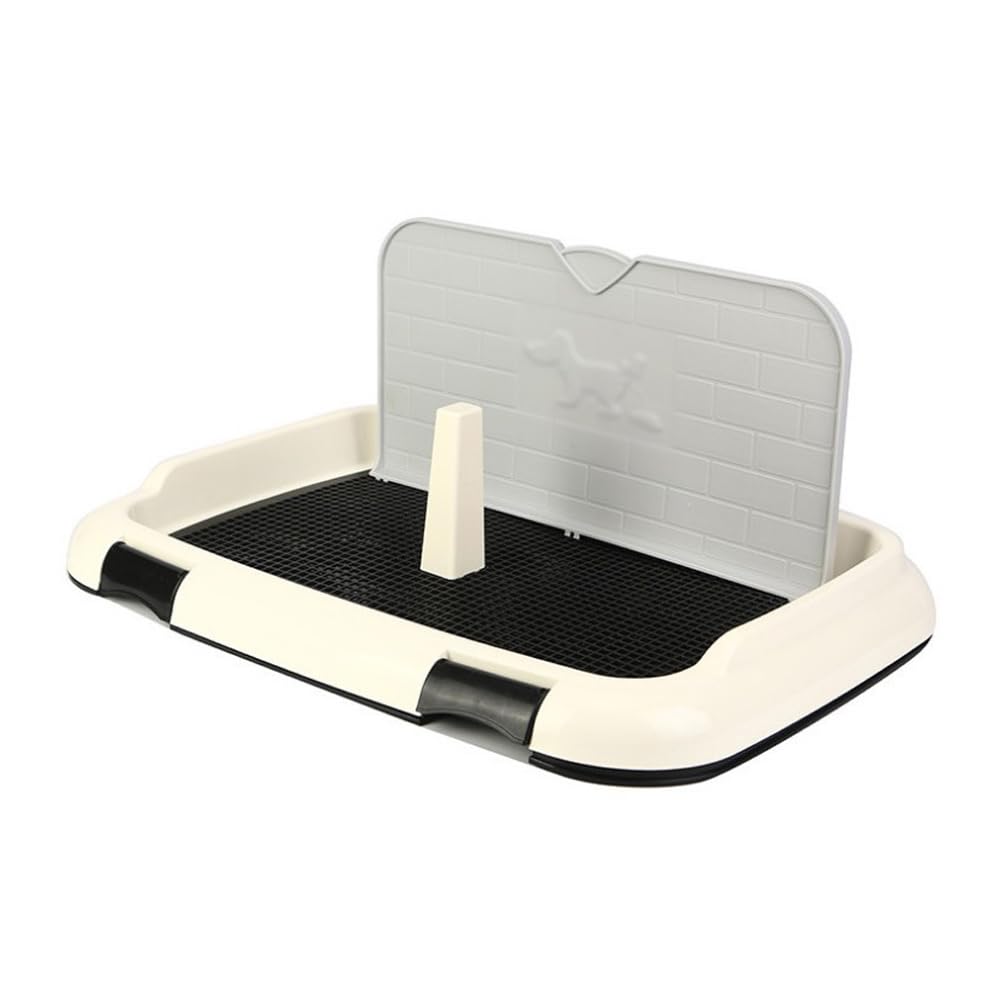 ZEBWAY Pet Potty Puppy Toilet With Simulation Wall, Designated Urination Dog Toilet For Dog Pee Training Pad (Black)