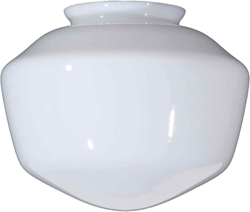 B&P Lamp® 8 1/2" Diameter and 4" Fitter OPAL [Milk Glass] Schoolhouse Shade