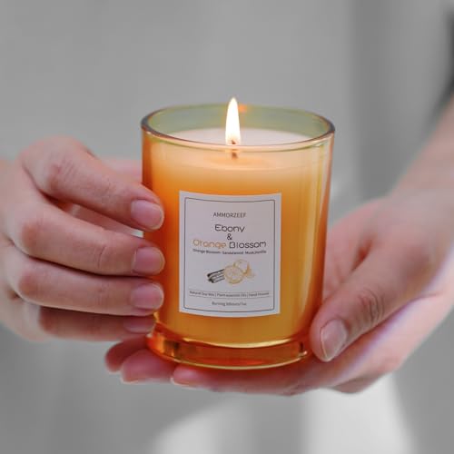 Ammorzeef AM-OJ-017 7Oz Ebony Orange Blossom Scented Candle Aromatherapy Anniversary Soy Wax Candle Strong Scented Orange Candles thumb #5