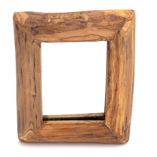 CREEDWOOD WANDSPIEGEL Base A | 40x32cm, Massivholz | Natur Holzspiegel,...