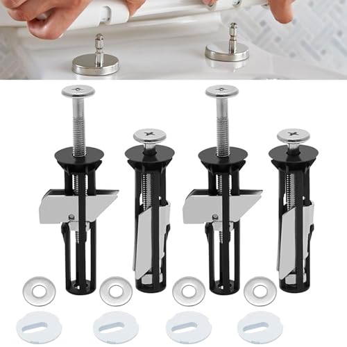 EUREKORA 4 Stück Toilettendeckel Wartung Zubehör WC Sitz Befestigung Von Oben Universal Toilettensitz Schrauben Set für toilettensitz befestigung Toilettendeckel Wartung Zubehör