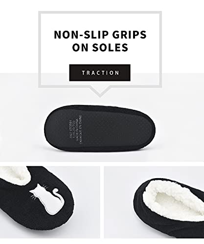 Image of Keyela Women Fuzzy Animal Slipper Socks, Non Slip Indoor House Slippers | Soft fuzzy plush material, cute animal design with gripper sole for bedroom, lounge indoor daily wear