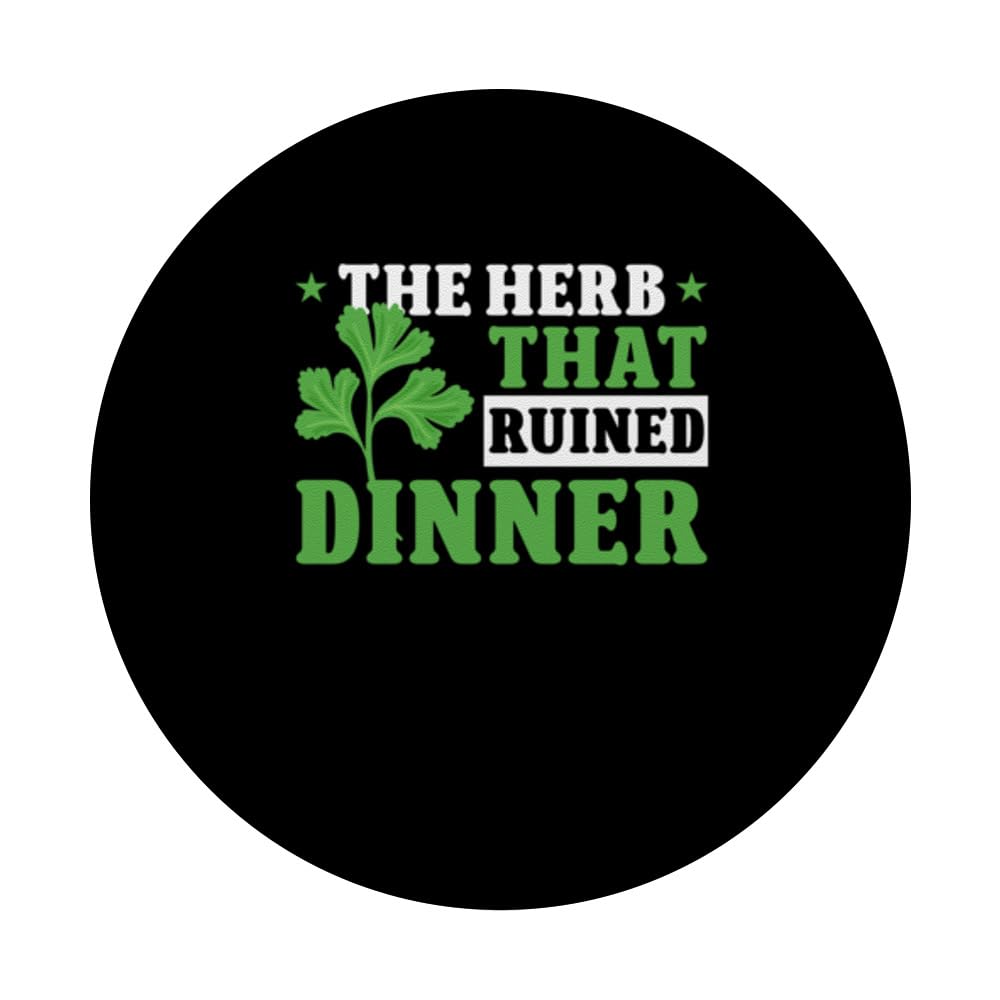 Cilantro Hater Cilantro Herb PopSockets Swappable PopGrip, Black - Image 3