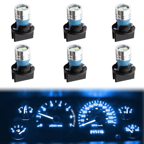 6 Bombillas LED para auto T10 Sky Blue paquete 6 piezas miniatura 1
