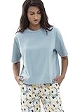 Mey Nachtwäsche Serie Debby Damen Homewear-Oberteile Lovely Blue L(L)