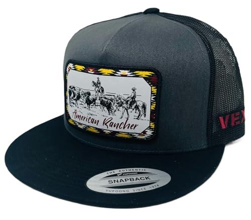 Image of Vexil American Rancher Adjustable Snapback Western Lifestyle Rodeo Southwest Inspired Meshback Hat