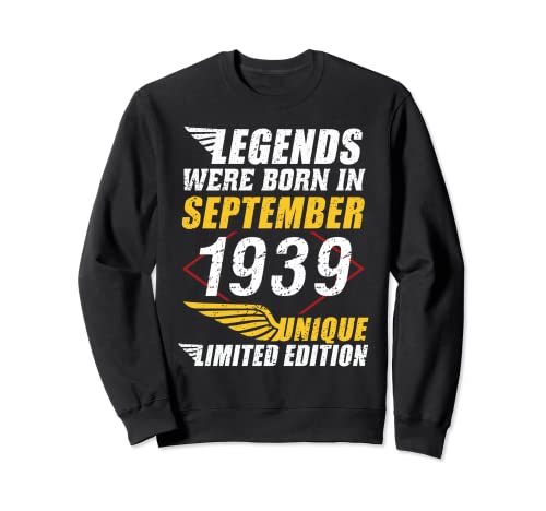 Cumpleaños Septiembre 1939 Edición Limitada Regalo Vintage Sudadera