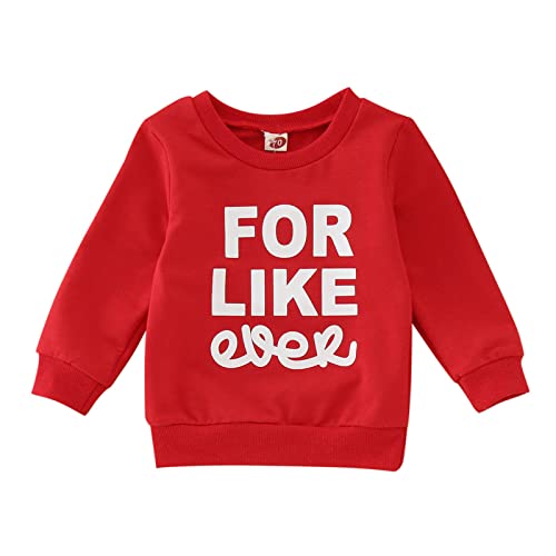 Valentine's Day Pullover Sweatshirt for Baby Boy Girl Crewneck Long Sleeve Letter Print Top Fall Winter Clothes