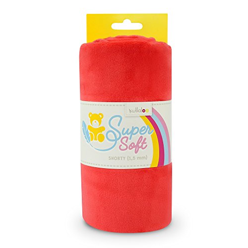 Minky Tissu kullaloo rouge cerise 1.5mm coupon peluche couture