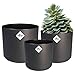 Price comparison product image elho B.for Soft Round Plant Pots - Flower Pots Indoor - 100% Recycled Plastic - Set of 3 - Ø 14, 16, 18 cm - Black/Anthracite
