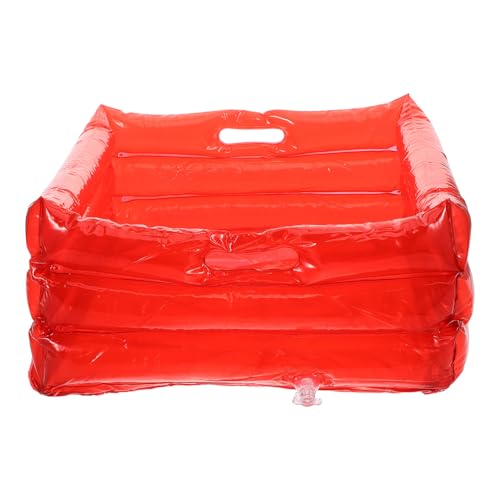 POPETPOP Cuenca De Pie De Relleno Al Aire Cubo De Agua Al Aire Tina De Remojo De Pies Barril De Almacenamiento De Agua para Granjas Rojo De Polivinilo