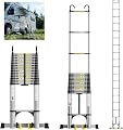 EvaStar 26.2FT Telescoping Ladder, Aluminum Collapsible Ladder with Hooks, Non-Slip Feet, Triangle Stabilizers, Lightweight Telescopic Extension Ladder for Home, RV, Outdoor, 330lbs Capacity
