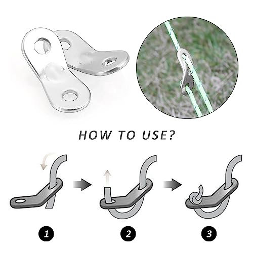 TAFACE 50 mollette per tenda, 4 fibbie per fune a