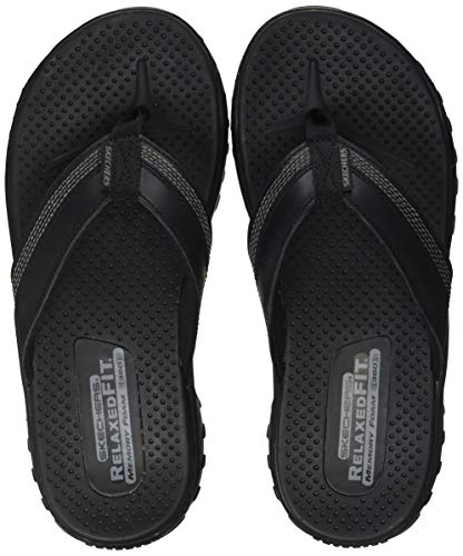 Skechers Men's Relaxed Fit-Reggae-Cobano Flip-Flop,black,12 M US