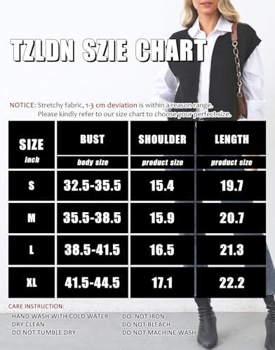 Image of TZLDN Womens Sweater Vest Tops Sleeveless Open Front Cardigan Cap Sleeve Round Neck Knit Crop Tops Casual Work Tank