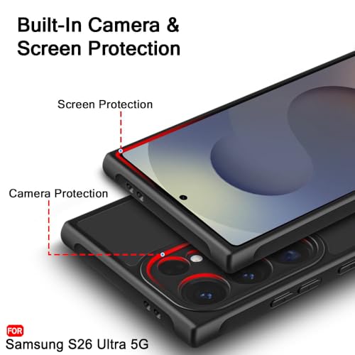 Image of TheGiftKart for Samsung S26 Ultra Case, Matte Frosted Hard Back Cover Compatible with MagSafe, Hybrid Shockproof Galaxy S26 Ultra Back Cover (PC & TPU, Translucent Black)