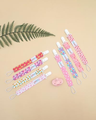 Image of ALVABABY Pacifier Clips 8 Pack Pacifier Binky Paci Holder Leashes for Teethers 8DP22A