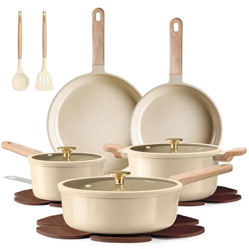 CAROTE 14Pcs Pots and Pans Set Non stick, Ceramic...