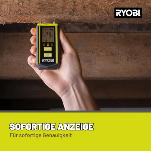 RYOBI Feuchtigkeitsmessgerät RBPINMM1, Messtiefe 30 mm, Genauigkeit von,oder- 2°,zur Prüfung des Feuchtigkeitsgrades bestimmter Oberflächen… – Ansicht 7