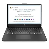 HP 14” Laptop | Intel Celeron N4500 Processor | 4 GB RAM | 64GB eMMC | Intel UHD Graphics | HD Display | 12 hrs battery | Microsoft 365 Personal 12 month included | Windows 11 | Black | 14s-dq3001sa