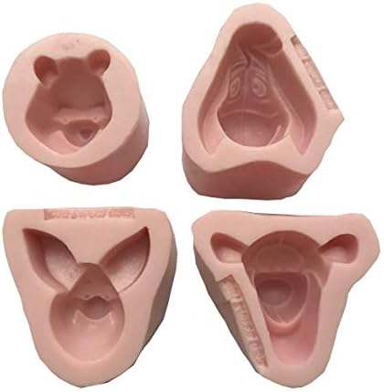 Oh! Sweet Art - Cute Bear & Animal Silicone Mold Set (4 Pack) – Cartoon Style Fondant, Chocolate, Candy, Cake Decorating Molds – Food Grade, Oven, Microwave & Dishwasher Safe
