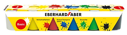 Eberhard Faber 575509 - schoolverfkleuren Tempera, 6 x 25 ml napje, basic