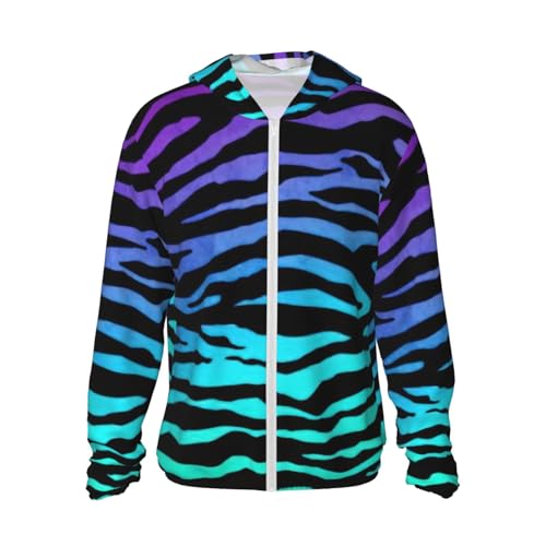 BBEXJIGY Camiseta deportiva ligera con estampado de rayas de cebra para hombre y mujer, color morado, azul y verde, Negro -, M