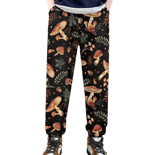 Girls Joggers Pants High Waisted Sweatpants with Pockets Stretchy Running/Hiking Trousers 4-15Y4