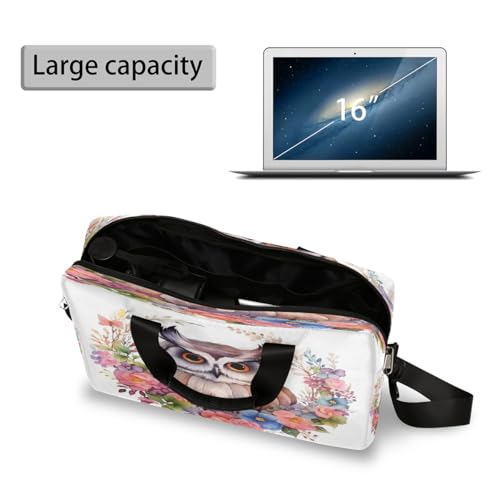 Maletín para laptop 15.6-16 pulgadas diseño búho acuarela miniatura 5