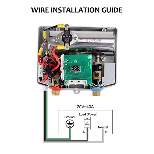 Camplux Tankless Water Heater Electric With Led Display 120V Instant Water Heaters Under Sink 3.5Kw Te04 #TOP6