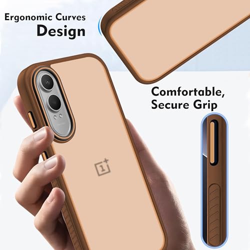Image of V-TAN Back Cover for Oneplus Nord CE4 Lite 5G Compatible Case, Matte Finish Transparent Case, TPU, Camera Protective Shockproof Cover (Brown)