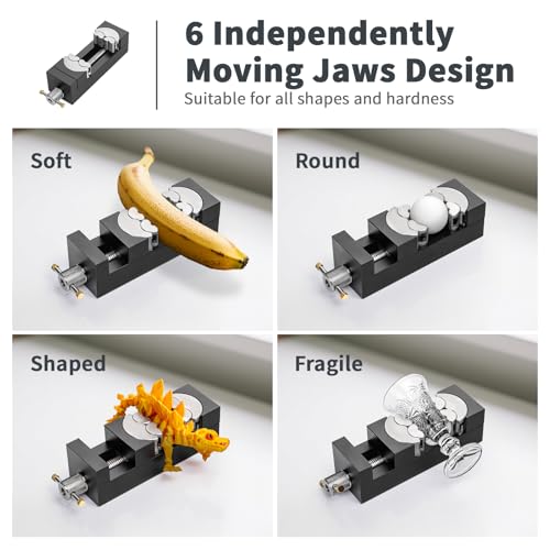 WhiteRhino Fraktal Schraubstock – Selbstjustierender Mini-Tischschraubstock mit 6 unabhängigen Backen für unregelmäßige Formen – Bohrmaschinenschraubstock für DIY, Schmuck, Handwerk & Reparatur