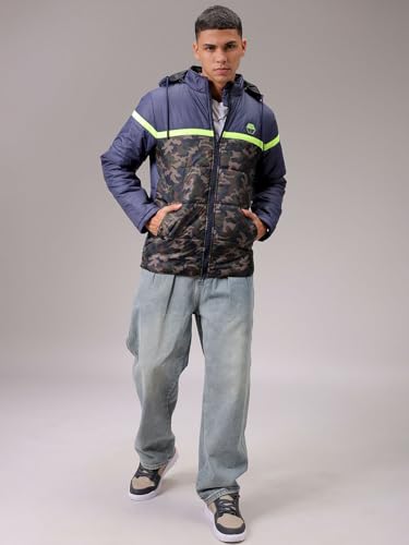 Image of The Indian Garage Co Men's Slim Fit Camouflage Puffer Jackets