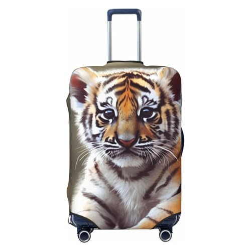 Cute Tiger Luggage Cover Stretch Washable Suitcase Protector Suitcase Cover Anti-Scratch Luggage Sleeve Elastic Suitcase Case Protector Baggage Cover Fits 18-32 Inch