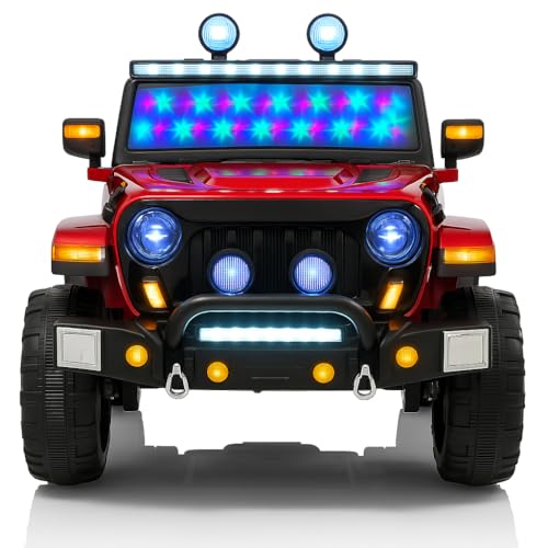 Image of Kawaii Kids 12V 4x4 Battery Operated Ride-On SUV for Kids with Parent Remote Control, Bluetooth, LED Lights, Corrosion-Resistant Paint, Big Size Electric Car for Boys & Girls Age 2-8 Years