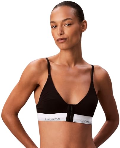 Calvin Klein Damen Bralette Lightly Lined Triangle Tiefer Ausschnitt, Schwarz (Black), M