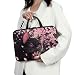 ZIATUBLES Pink Cherry Black Cat Print Laptop Case with Handle Laptop Sleeve Traveling Computer Bag Compatible with 10-17 inch Notebook Carrying Bag Briefcase, 17inch