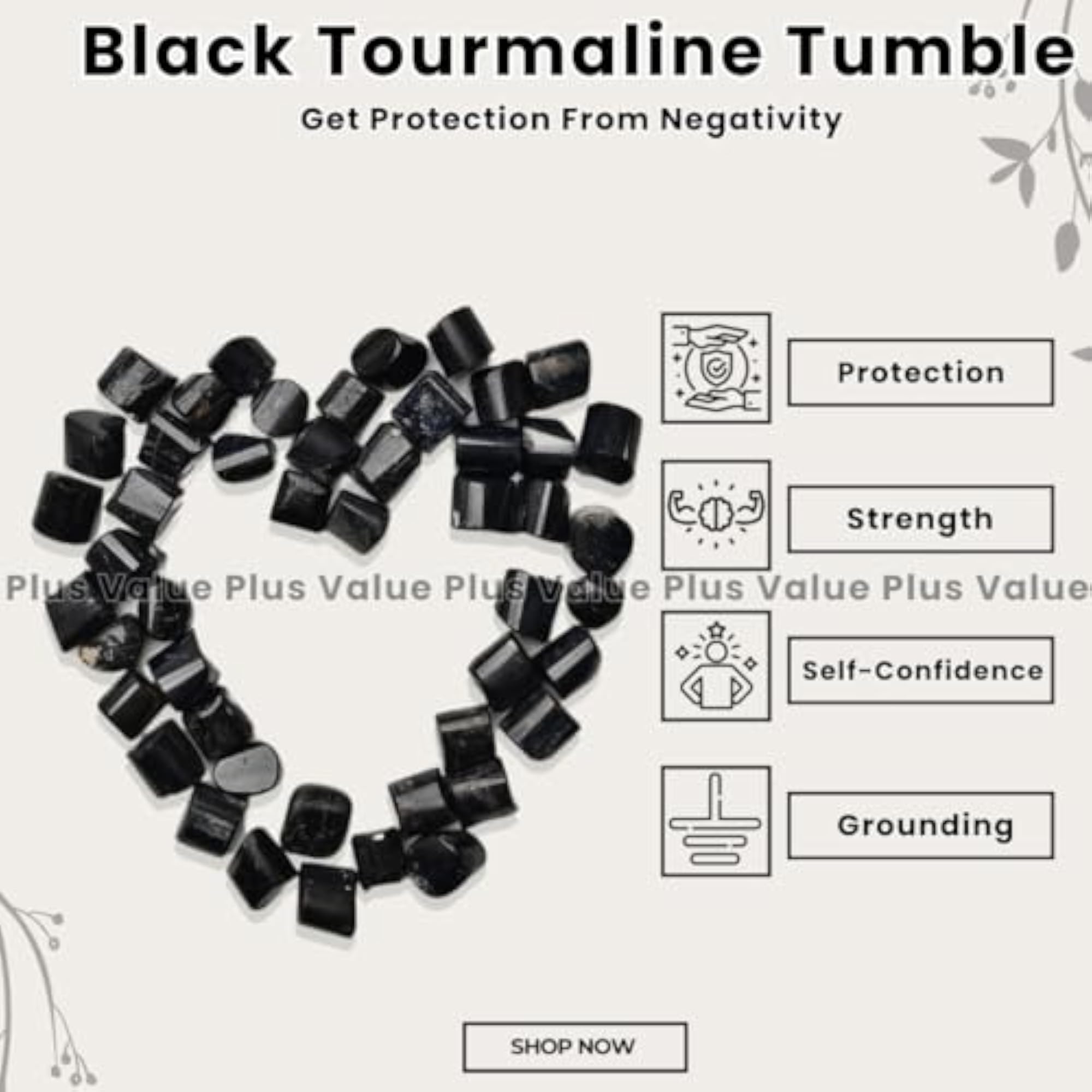 Natural Tourmaline Tumbled Stone Pebbles for Protection