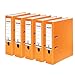 Produktbild Original Falken 5er Pack PP-Color Kunststoff-Ordner. Made in Germany. 8 cm breit DIN A4 orange Vegan Ringordner Aktenordner Briefordner Büroordner Plastikordner Schlitzordner